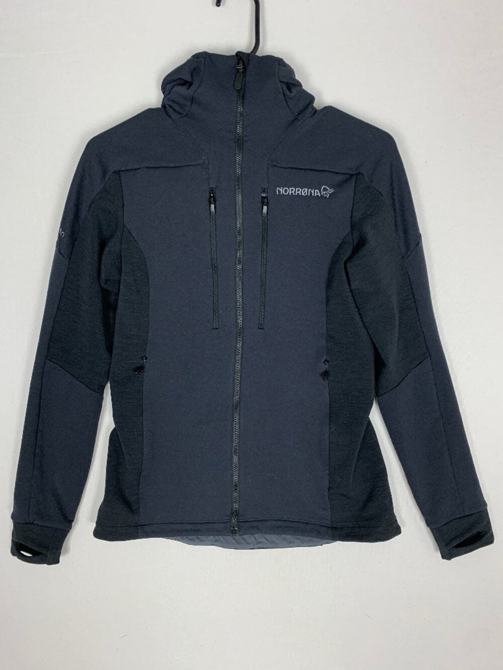 Norrona Women's Trollveggen Powerstretch Pro Zip Hoodie Jacket Small Caviar